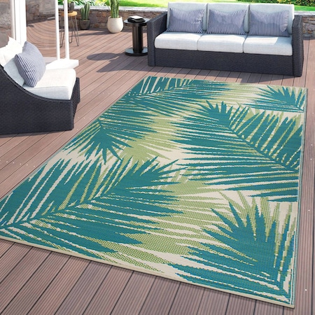 World Rug Gallery Tropical Floral Reversible Plastic 3'x5' Green Outdoor Rug 6051GREEN3X5